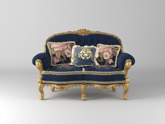 Chesterfield Canapé 2 Sëtz Polster Canapéën Sofas Samt Stoff Zweisëtzer Miwwelen Nei