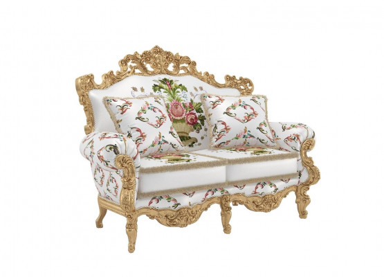 Klassesch Polster Canapéen Bank Canapé Sofasuucht Miwwel Sofa Zweesëtzer 2 Sëtz Italien