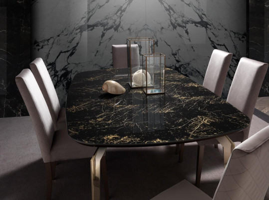 Luxus Set Iesszëmmer Iessdësch Stull XL Dësch Dëscher Still Holz Design 7 Stéck Nei