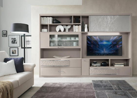 Mauerschaf Schaf Sideboard Wunnwand Fernsehkommode Holzdécken Modern Beige