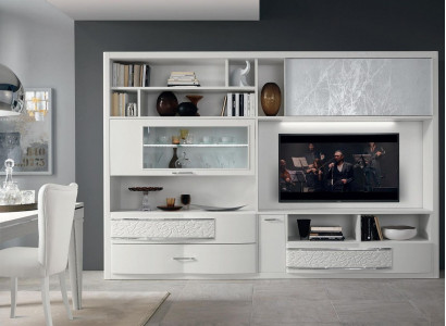 Wunnwand RTV Wand Schaf Sideboard Fernseh Kommode Holz Design Modern Miwwel Nei