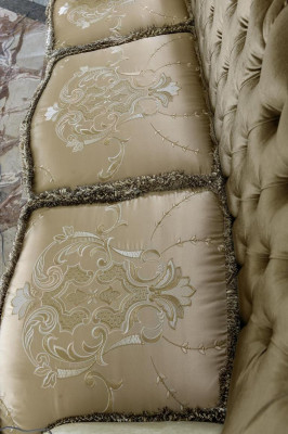 Canapé 3 Plaze Couche Sofas Art déco Drësëtzer Textil Couchen Couch Polster Neit