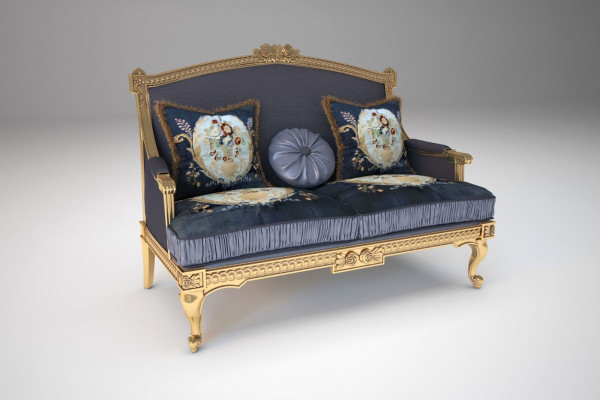 Miwwel 2-Sëtzer Sofa Couch Polster Lounge Club Couch Sofae Design Zweisëtzer