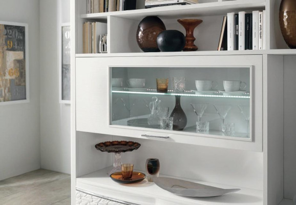 Wunnwand RTV Wand Schaf Sideboard Fernseh Kommode Holz Design Modern Miwwel Nei
