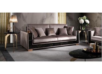 Sofa Dräisëtzer Couch Polster Design Sëtz Sofas Zëmmer Miwwelen Stoff 3er Modern