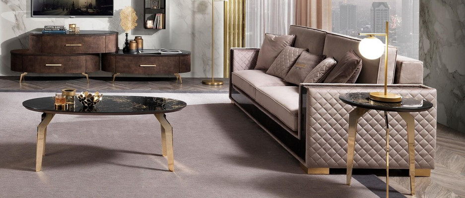 Sofa Dräisëtzer Couch Polster Design Sëtz Sofas Zëmmer Miwwelen Stoff 3er Modern
