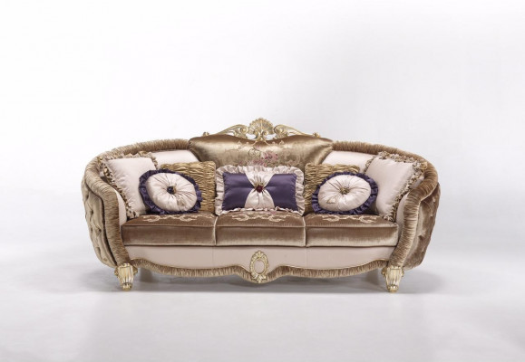 Klassesch Mokessen 3-Sëtzer Textil Couchen Textil Sofa Sofa Dräisëtzer Couch Nei