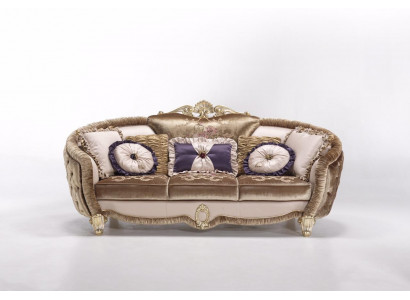 Klassesch Mokessen 3-Sëtzer Textil Couchen Textil Sofa Sofa Dräisëtzer Couch Nei