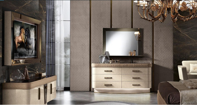 Kommoden-Set Grupp Holzdesign Schaf Schaf nei Wunnzëmmer Set Kommode Spigel
