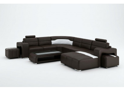 Ledercouch Couch Wunnlandschaft Eckcouch Eck Garnitur Design Modern Couch
