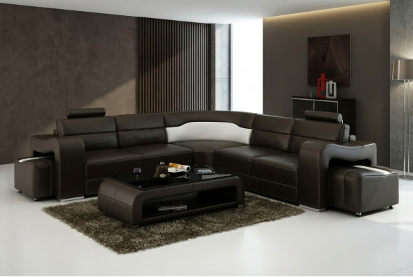 Lieder-Couch Wunnlandschaft Eckcanapé Eck-Garnitur Design Moderne Canapé F3008B