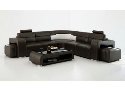 Lieder-Couch Wunnlandschaft Eckcanapé Eck-Garnitur Design Moderne Canapé F3008B