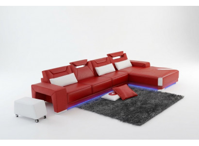 Ledersofa Canapé Wunnlandschaft Ecksofa Eck Garnitur Design Modern Sofa F3011C