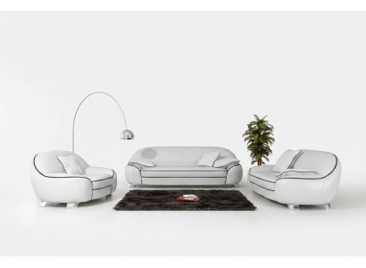 Ledercouch Couch Wunnlandschaft 3+2+1 Sëtz Garnitur Design Modern Sofa F3013
