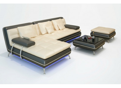 Ledersofa Canapé Wunnlandschaft Ecksofa Eck Garnitur Design Modern Sofa Nei F3015