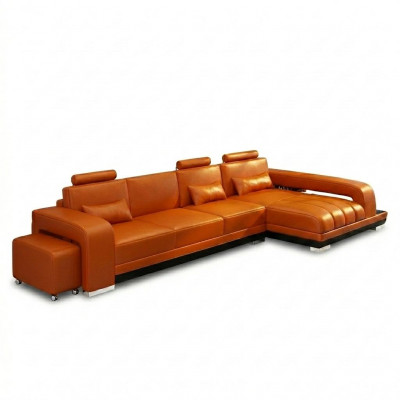 Ledersofa Couch Wunnlandschaft Ecksüfa Eck Garnitur Design Modern Sofa F3017C