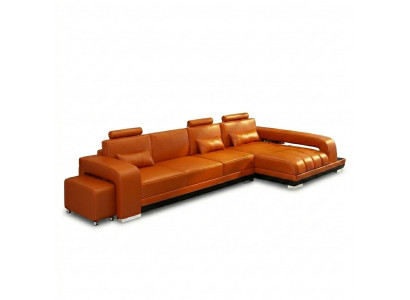 Ledersofa Couch Wunnlandschaft Ecksüfa Eck Garnitur Design Modern Sofa F3017C