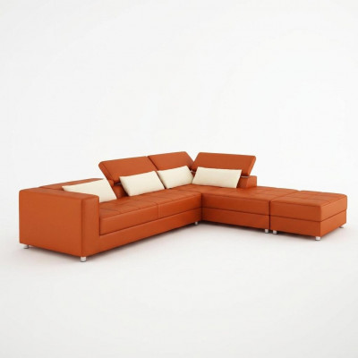 Ledersofa Canapé Wunnlandschaft Ecksofa Eck Garnitur Design Modern Sofa F3018