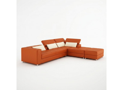 Ledersofa Canapé Wunnlandschaft Ecksofa Eck Garnitur Design Modern Sofa F3018
