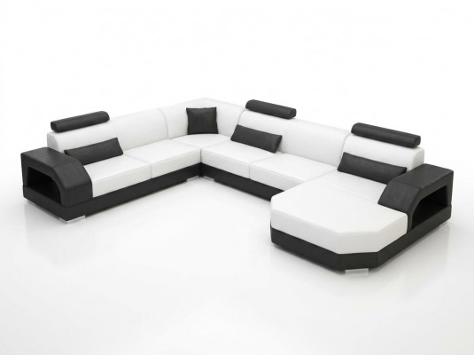 Ledercouch Sofa Wunnlandschafte Ecksofa Eck Garnitur Design Modern Sofa G8001