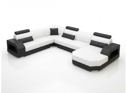 Ledercouch Sofa Wunnlandschafte Ecksofa Eck Garnitur Design Modern Sofa G8001