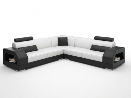 Ledercouch Canapé Wunnlandschaft Ecksofa Eck Garnitur Design Modern Sofa G8001B