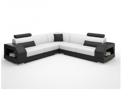 Ledercouch Canapé Wunnlandschaft Ecksofa Eck Garnitur Design Modern Sofa G8001B