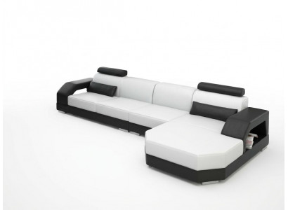 Ledercouch Wunnlandschaft Canapé Eck Garnitur Design Modern Canapé G8001C
