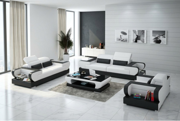Liedergaff Canapé Wunnlandschaft 3+2+1 Sëtzer Garnitur Design Modern Sofa G8002D