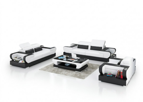 Liedergaff Canapé Wunnlandschaft 3+2+1 Sëtzer Garnitur Design Modern Sofa G8002D