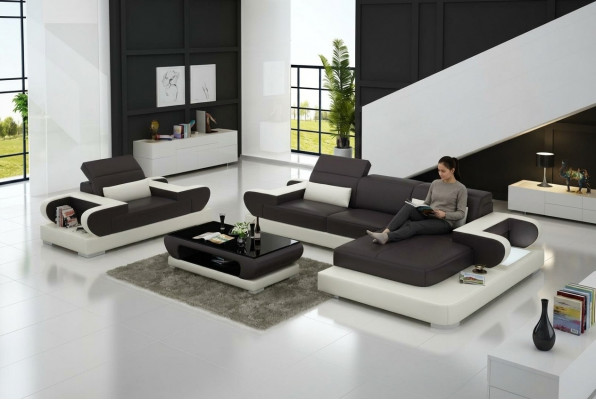 Design XXL Grousst Sofa Ecksofa Lieder Sofa Canapé Sesselen Polster Wunnlandschaft G8002E
