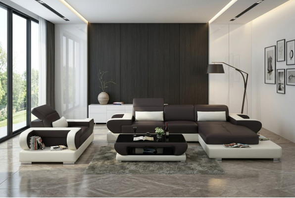 Design XXL Grousst Sofa Ecksofa Lieder Sofa Canapé Sesselen Polster Wunnlandschaft G8002E