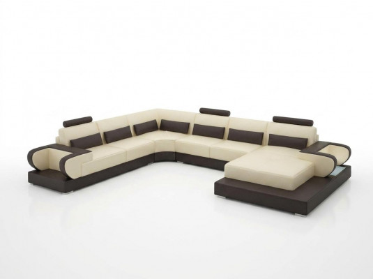 Ledercouch Sofa Wunnlandschaft Eckcouch Eck Garnitur Design Modern Sofa G8003