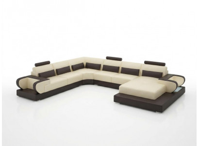 Ledercouch Sofa Wunnlandschaft Eckcouch Eck Garnitur Design Modern Sofa G8003
