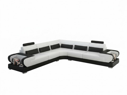 Ledersofa Couch Wunnlandschaft Ecksofa Eck Garnitur Design Modern Sofa G8003B