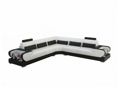 Ledersofa Couch Wunnlandschaft Ecksofa Eck Garnitur Design Modern Sofa G8003B