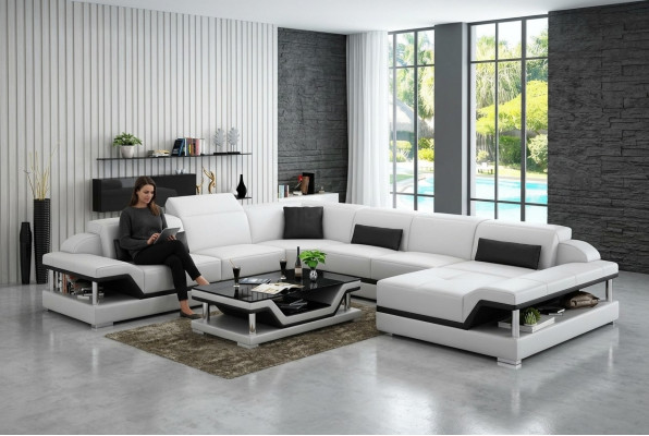 Liederdivan Canapé Wunnlandschaft Eckcanapé Ecke Garnitur Design Modern Divan G8004
