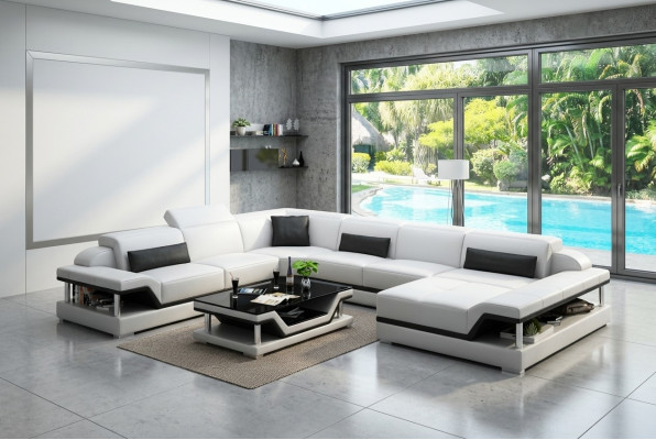 Liederdivan Canapé Wunnlandschaft Eckcanapé Ecke Garnitur Design Modern Divan G8004