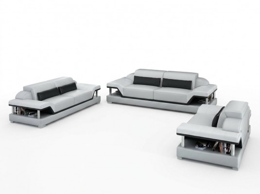 Ledersofa Canapé Wunnlandschaft 3+2+1 Sëtzer Garnitur Design Sofa Sofagarnitur