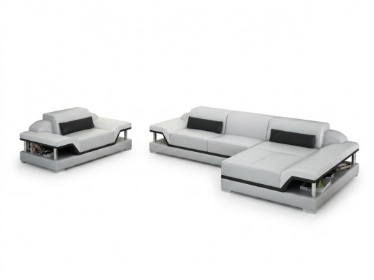 Design Ledersofa Canapé Couch Polster Eck Wohnlandschaft Garnitur Sofaen Neit G8004F