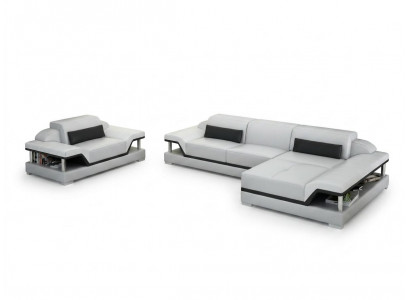 Design Ledersofa Canapé Couch Polster Eck Wohnlandschaft Garnitur Sofaen Neit G8004F