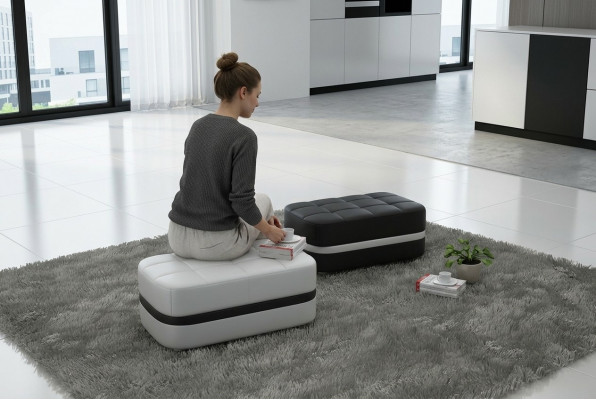 Design Polsterhocker Foussocker Ottomane Sëtz Gepolstert Pufa