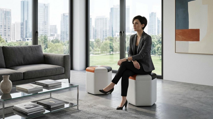 Design gepolsterten Pouf Hocker Ottomane Sëtz Chaise FT004