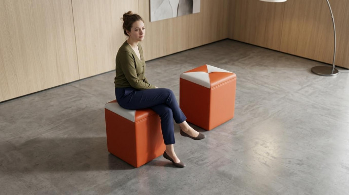 Design Këssen Hocker Fousshocker Ottoman Sëtz Chaise Gepolstert FT006