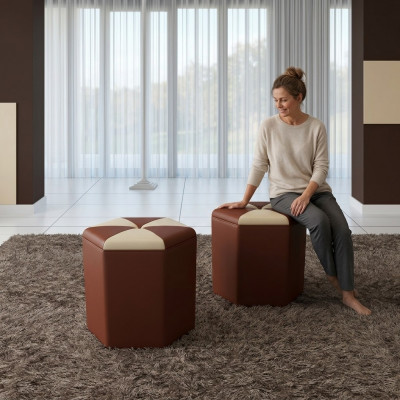 Design Këssen Hocker Fousshocker Ottomane Sëtz Gepolstert Pufa FT007