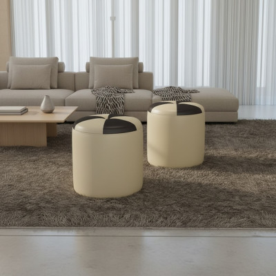 Design Këssen Hocker Fouss-Schemel Ottomane Sëtz Chaise Gepolstert Pufa FT009