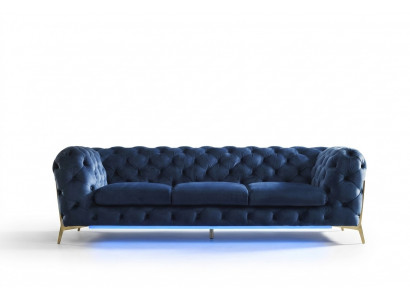 Chesterfield Sëtz Textil Stoff 2 Sëtzer Wunnzëmmer Canapé Canapé Polster Garnitur