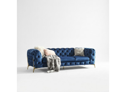 Chesterfield Textil Sofa Polster Sëtz Couch Grouss XXL 3 Sëtzer Stoff Couchen
