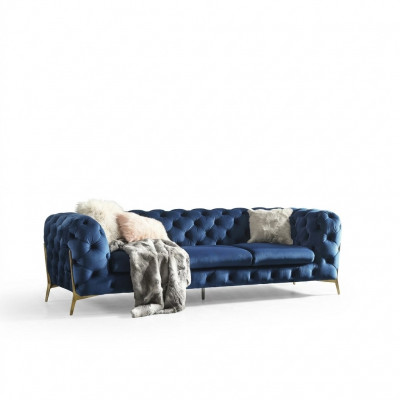 Chesterfield Nobel Designer Canapé Këssen Stoff Textil Samt Sofa Luxus Canapéen