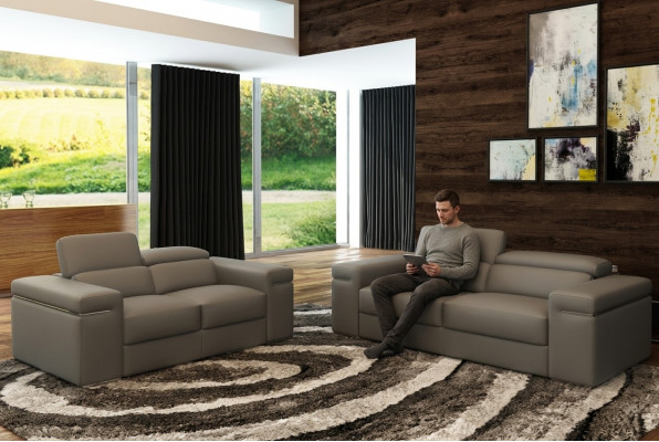 Verstellbar Ledercouch Sëtzt Polster Wunnzëmmer Set Lieder Garnitur Sofa Couch 3+2+1